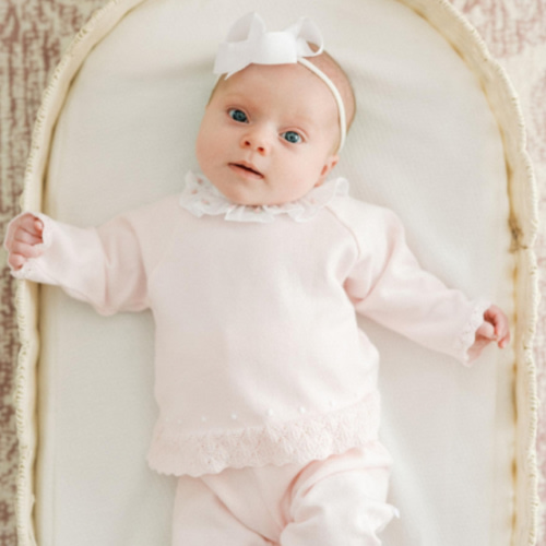 Rose Ruffle Collar Diamond Knit Set I Feltman Brothers