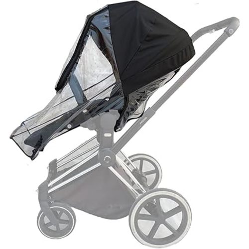 Stroller Rain Cover Compatible with Cybex Priam & Mios & Balios Baby Cart, Stroller Accessory Wind Cover, Transparent EVA Weather Shield with Big Window