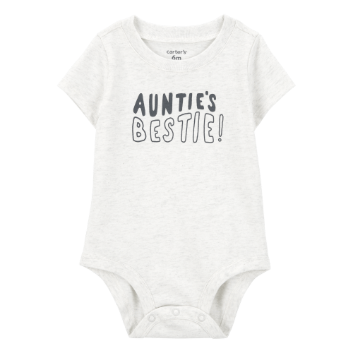 Baby "Auntie's Bestie" Short-Sleeve Bodysuit - Grey - Carter's | Carter's