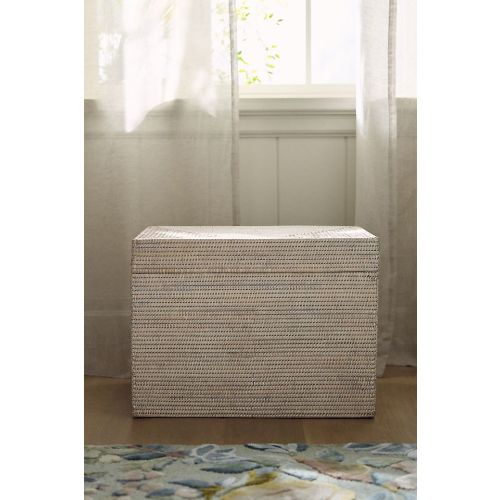 Handwoven Rattan Rectangular Hinged Trunk