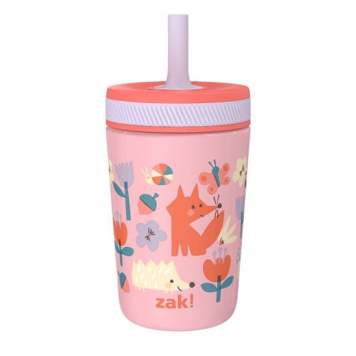 Zak Designs 12oz Forest Fun Stainless Steel Vacuum Kelso Tumbler Pink