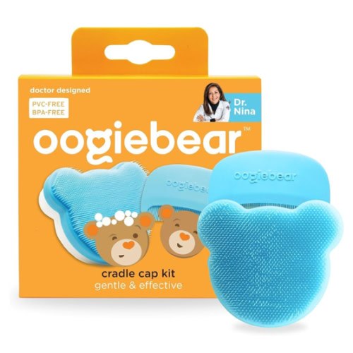 oogiebear Cradle Cap Brush Kit for Babies – Gentle and Safe Scalp Massage Care with Sponge, Brush, and Comb for Newborns and Babies