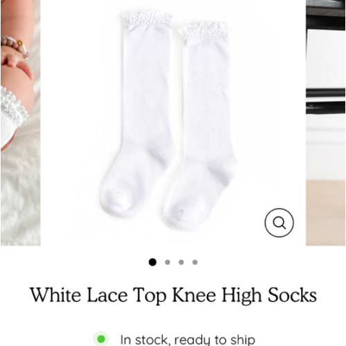 White Lace Top Knee High Socks