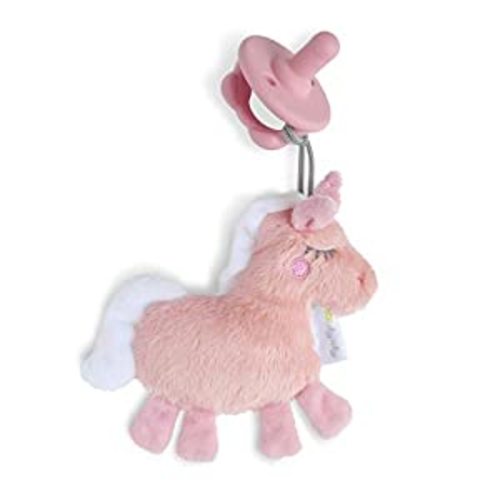 Amazon.com : Itzy Ritzy Pacifier & Lovey Set; Detachable Plush Unicorn & Coordinating Pink Silicone Pacifier; Ideal for Ages 0 Months & Up, Unicorn : Baby