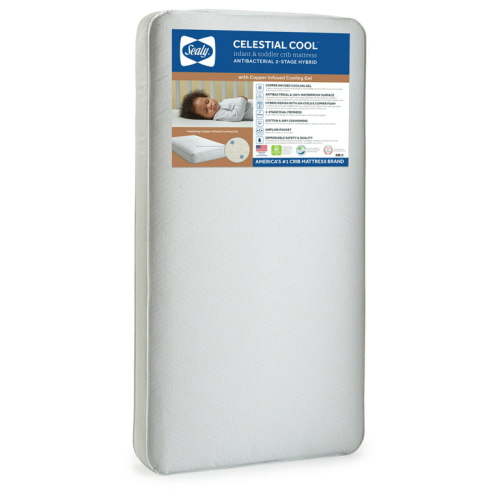 Sealy Celestial Cool 2-Stage Hybrid Antibacterial Crib Mattress with Copper Gel