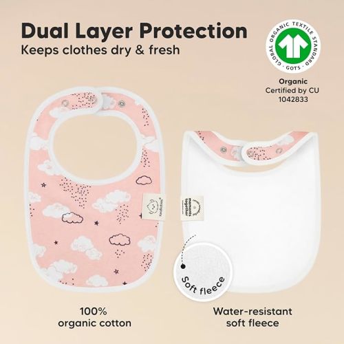 8-Pack Organic Baby Bibs for Boys, Girls - Soft Cotton Drooling and Teething Baby Bibs, Baby Girl Bibs, Baby Boy Bibs, Baby Drool Bibs for Baby Girl, Boy, Newborn Infant Bibs (Sweet Charm)