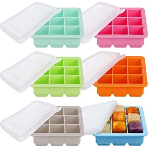 Rtteri Silicone Baby Food Freezer Storage Containers Tray with Lids Breast Milk Freezer Containers for Baby Food Fruit Purees