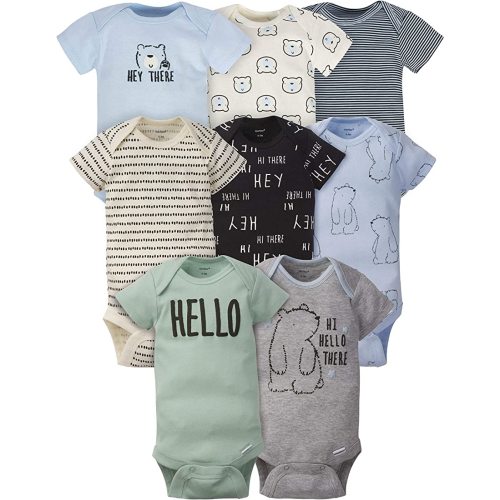 Gerber baby-boys 8-pack Short Sleeve Onesies Bodysuits