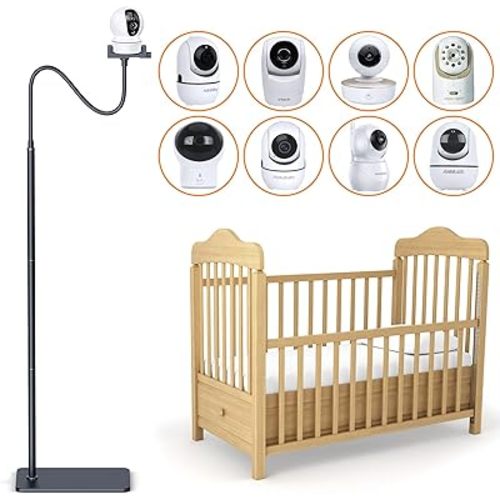 KIMILAR Baby Monitor Mount, Baby Monitor Floor Stand Compatible with Infant Optics DXR-8 Pro,Nanit Pro,HelloBaby,Єufy,Vtech,ANMEATE Baby monitor Camera, Adjustable Height Baby Monitor Holder