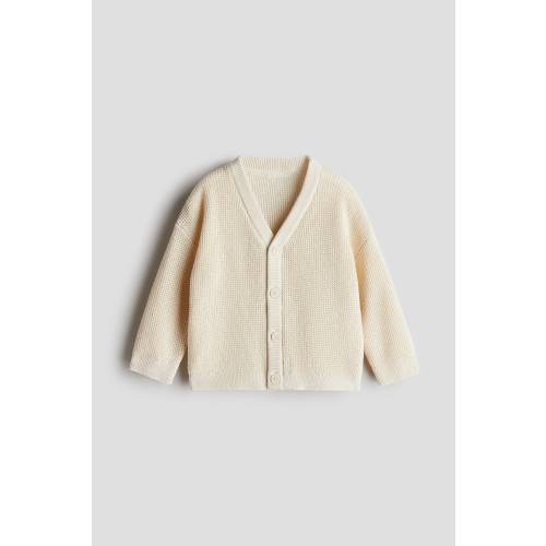 WAFFLE-KNIT CARDIGAN