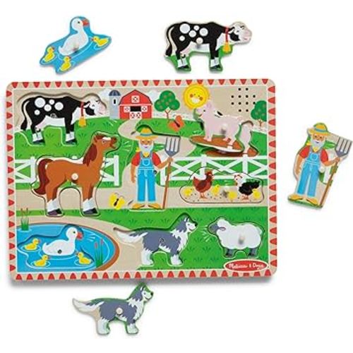 Melissa & Doug Old MacDonald's Farm Sound Puzzle - Farm Animal Toys, Sound Puzzles For Toddlers And Kids Ages 2+