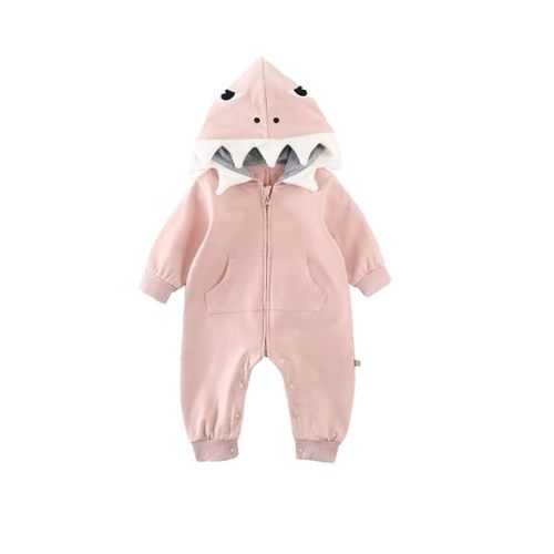 Baby Infant Shark Costumes Outfit Cotton Romper Cute Jumpsuit Hooded Outwear for Toddler Baby Boys Girls 3-24M