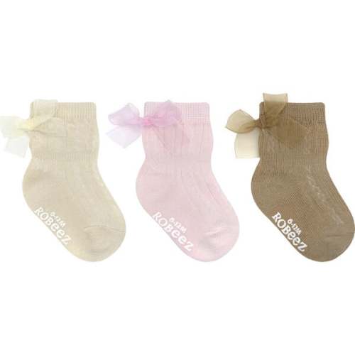 Marie's Cable Tops Assorted Neutral 3pk Infant Hosiery - Robeez | Maisonette
