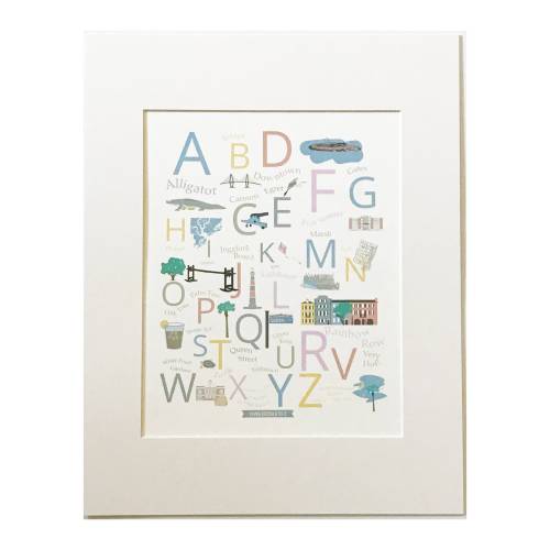 Charleston AtoZ Print, Baby Gift, Shower Gift, Charleston Wall Art, Charleston Gift, Charleston SC, Baby Shower Gifts, Nursery Decor