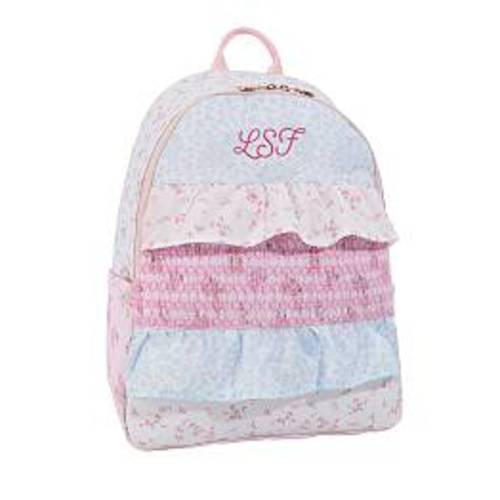 LoveShackFancy Mixed Print Ruffle Colby Backpack