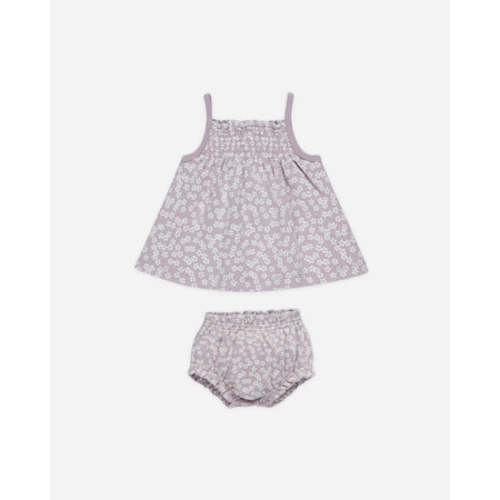 Smocked Tank + Bloomer Set || Lavender Ditsy