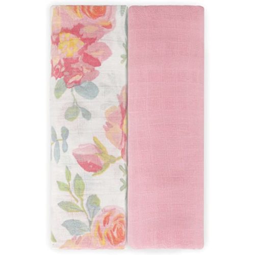 Featherhead™ 100% Cotton Muslin Swaddle Blankets for Baby Girl - Large 47”x 47” - Pre-Washed, Soft, & Breathable - Newborn Essential & Perfect Baby Registry Gift (2 Pack - Garden Floral)