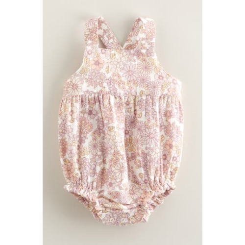 Printed Cotton Bubble Romper, 9M