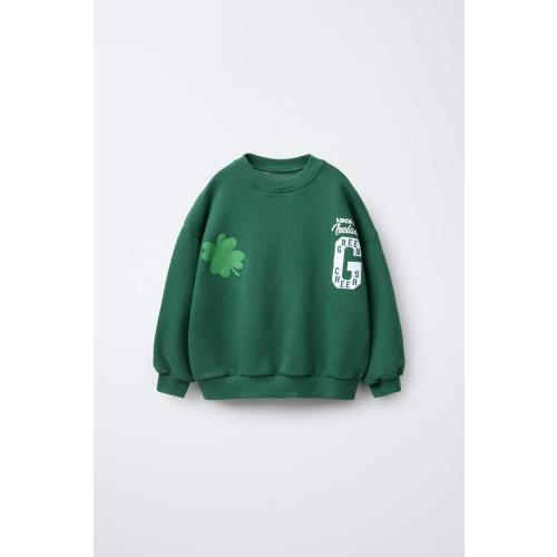 PRINTED SWEATSHIRT - Green | ZARA United States