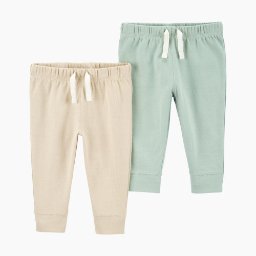 Carter's 2-Pack Pull-On Pants - Green/Tan, 3 M