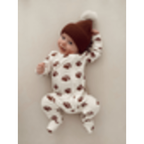 Organic Waffle Basic Zip Footie, Bear Paw – SpearmintLOVE