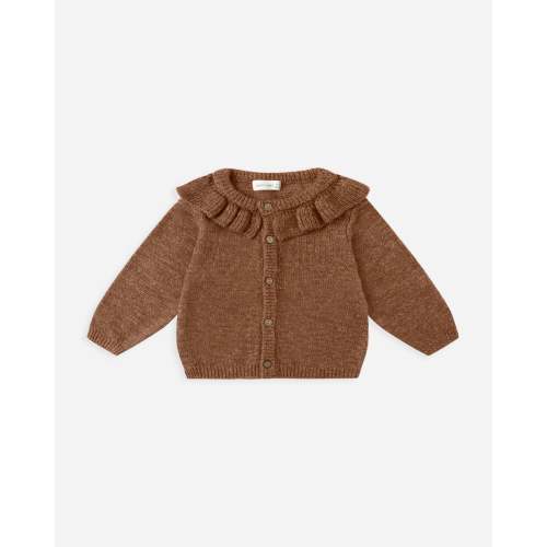 Ruffle Collar Cardigan || Heathered Cedar – 12-18M