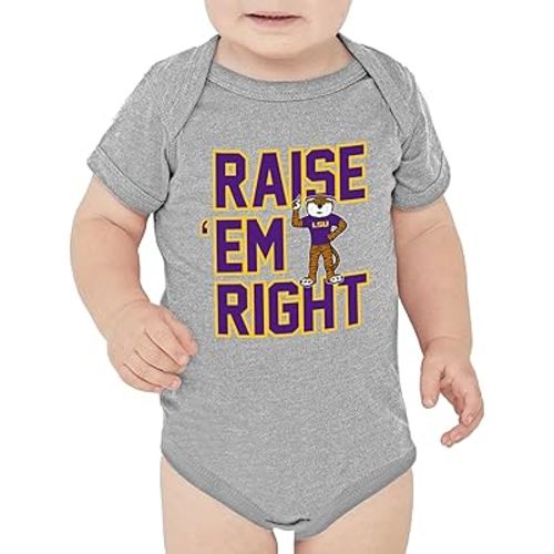 Little King NCAA Raise Em Right Short Sleeve Romper-Infant Sizes 0-3M 6M 12M