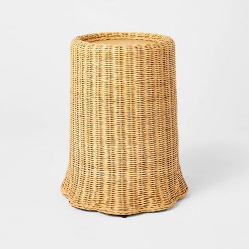 Scalloped Rattan Accent Table Fully Assembled - Threshold™ designed with Studio McGee