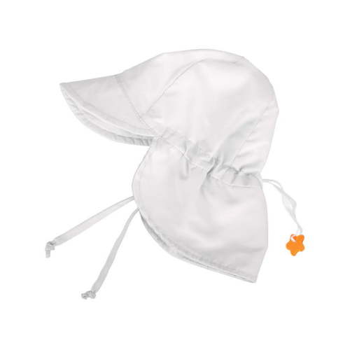 UPF 50+ UV Ray Sun Protection Baby Hat w/ Neck Flap,White,0-12 Months