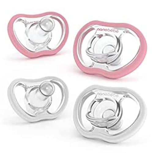 Amazon.com : Nanobebe Active Baby Pacifiers 4-36 Months - Orthodontic, Lightweight and Vented, Curves Comfortably with Face Contour, 100% Silicone - BPA Free, Perfect Baby Registry Gift 4pk, White/Pink : Baby