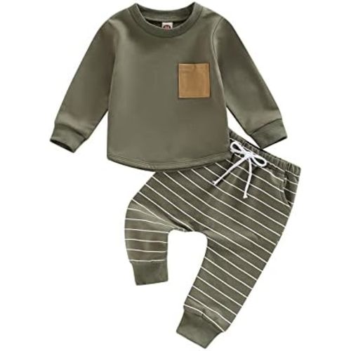 Newborn Baby Boy Clothes Set 2pcs Long Sleeve Top and Pants Suit Toddler Baby Fall Winter Clothes