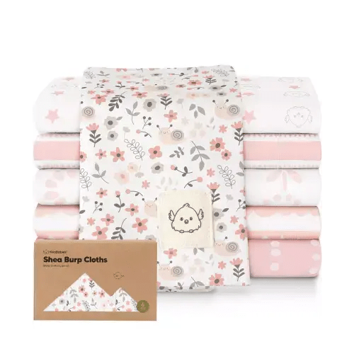 6pk Shea Baby Burp Cloths for Baby Boys and Girls, Burping Cloths for Babies, Newborn
