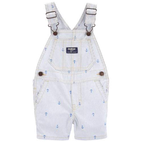 Baby Anchor Print Shortalls - 12M - Style,Blue Stripe