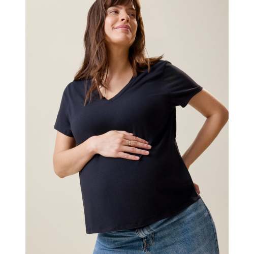 Classic Modal V-neck Nursing T-shirt | Black – Kindred Bravely