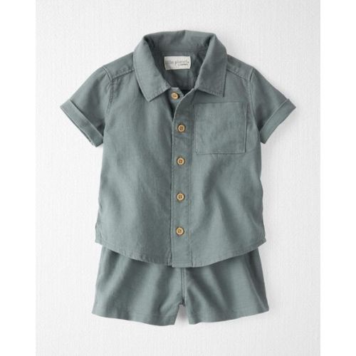 Baby 2-Piece Linen Button-Down Shirt and Shorts Set - Little Planet | Carter's