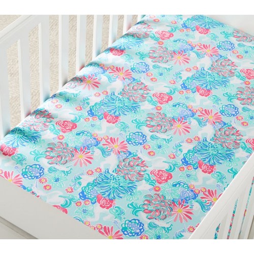 Lilly Pulitzer Unicorns in Bloom Organic Crib Fitted Sheet