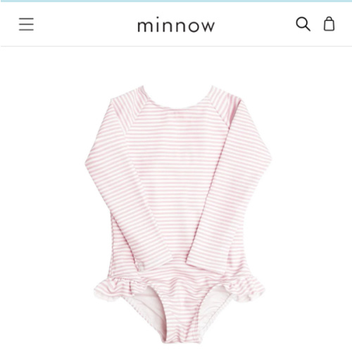 girls light pink stripe rashguard one piece – minnow