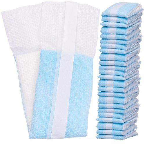 Vakly Extra Long Postpartum Maternity Pads with Tails [24 Pack] Large 3''x20'' Maximum Absorbency Heavy Flow Postpartum Incontinence Pads - Ultra Soft Disposable Nursing Pads for New Moms (24)