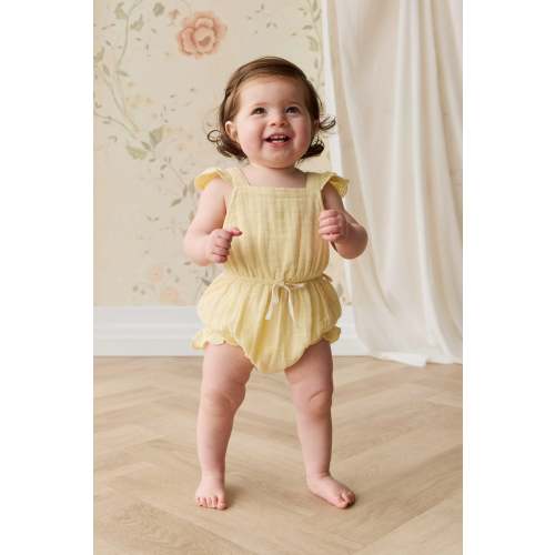 Organic Cotton Muslin Luciana Playsuit - Sunshine