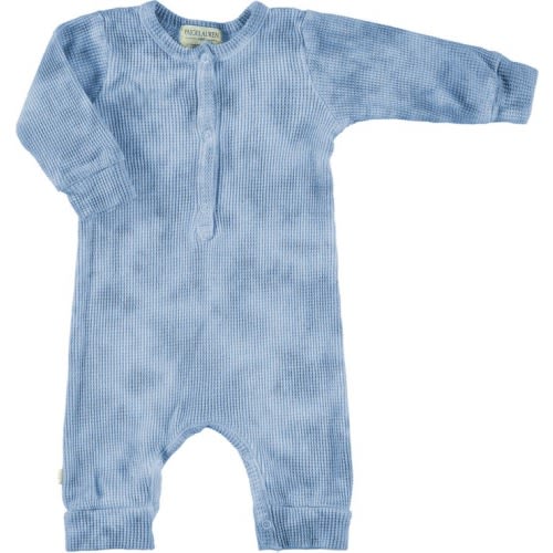Baby Thermal Organic Cotton & Modal Romper, 6-9M, Blue Tie Dye