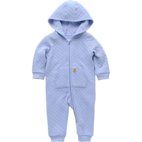 Girls' Long Sleeve Quilted Jersey Zip-Front Hooded Coverall (Infant)