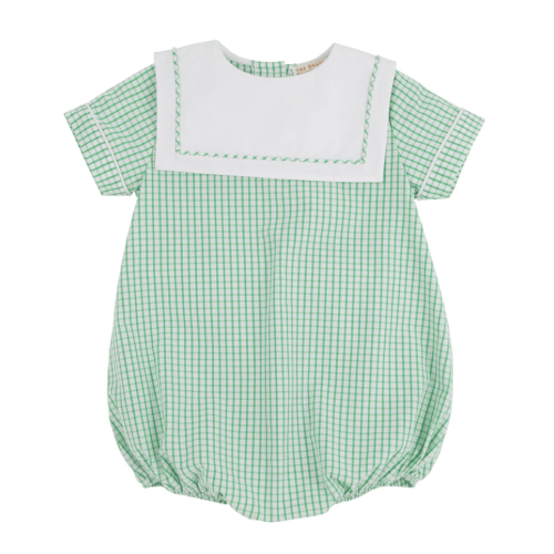 Townes Top Sail Bubble - Kiawah Kelly Green Windowpane with Worth Avenue White
