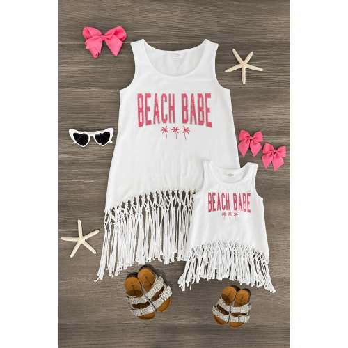 Mom & Me - "Beach Babe" Fringe Tank Top