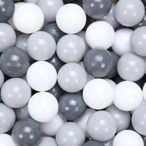 Ball Pit Balls for Ball Pit Phathalate BPA Free Plastic Balls Crush and Smash Proof Balls 100pcs 2.2" Set for Toddlers for Play Tent Tunnel (Gray+White)