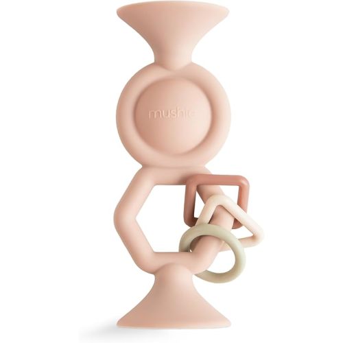 mushie HexaPop Suction Toy | Toddler Sensory Toy for Nursery and Play (Blush)