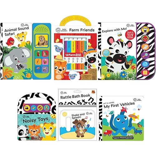 Baby Einstein 17 Book Value Bundle - 3 Sound Books, My First Library with 12 Small Board Books, Bath Book, and Lift-a-Flap Board Book - PI Kids Product Bundle – July 2, 2024
