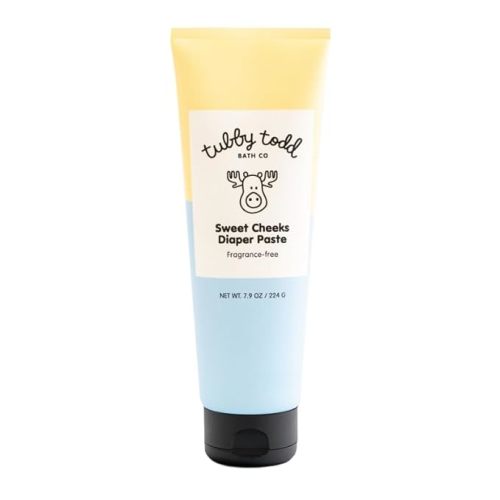 TUBBY TODD Sweet Cheeks Diaper Paste - Diaper Rash Cream with 14% Zinc Oxide - Hypoallergenic - For Soothing and Protecting Sensitive Skin - Fragrance Free - 7.9 Fl Oz