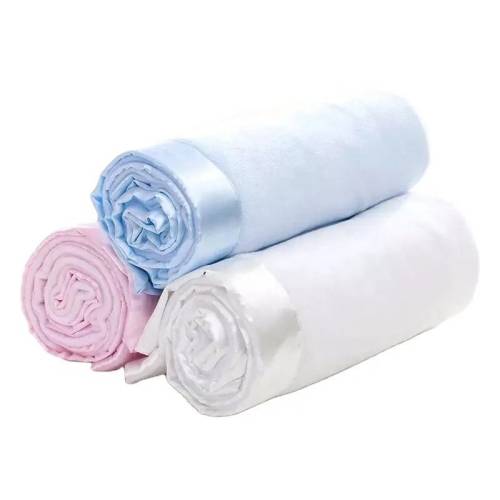 Baby Blanket with Satin Trim | Soft & Cozy Stroller Blanket for Newborns | Ideal Baby Shower Gift | Luxurious Nursery Blanket