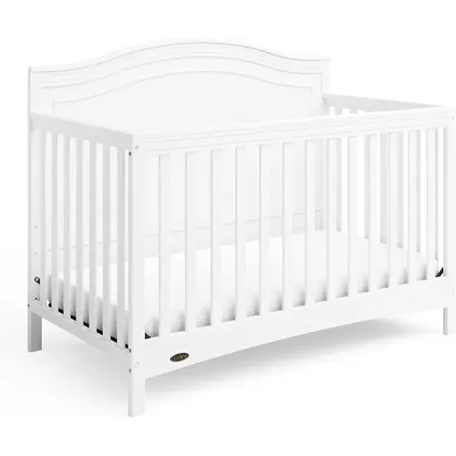 Graco Paris 4-in-1 Convertible Crib (White) - GREENGUARD Gold Certified, Converts to Toddler Bed, Daybed and Full Bed, Fits Standard Crib Mattress, Adjustable Mattress Base