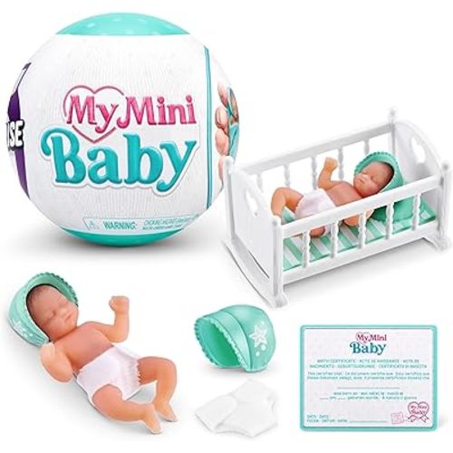 5 Surprise My Mini Baby Series 1 by ZURU, Collectible Mystery Capsule, Toy for Girls, Realistic Miniature Baby, Playset and Accessories